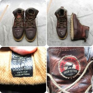 Red Wing Shoes Irish Setter Work Boots Mens 12 EE WIDE Brown Leather EH Lace-Up